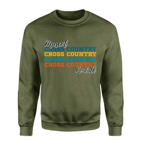 Personalized Cross Country Cross Country Cross Country on a Sweatshirt With Mascot and Cross Country Runner Name on a Sweatshirt