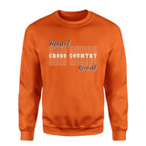 Custom Cross Country on a Sweatshirt With Mascot and Cross Country Runner Name on a Sweatshirt