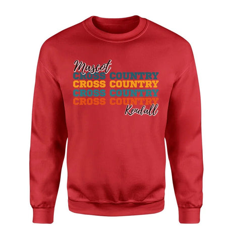 Personalized Cross Country Cross Country Cross Country on a Sweatshirt With Mascot and Cross Country Runner Name on a Sweatshirt