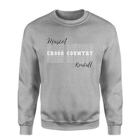 Custom Cross Country on a Sweatshirt With Mascot and Cross Country Runner Name on a Sweatshirt