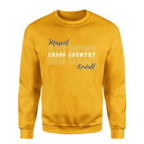 Custom Cross Country on a Sweatshirt With Mascot and Cross Country Runner Name on a Sweatshirt