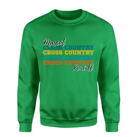 Personalized Cross Country Cross Country Cross Country on a Sweatshirt With Mascot and Cross Country Runner Name on a Sweatshirt