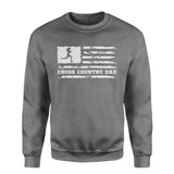 Cross Country Dad Horizontal Flag on a Sweatshirt with a White Graphic