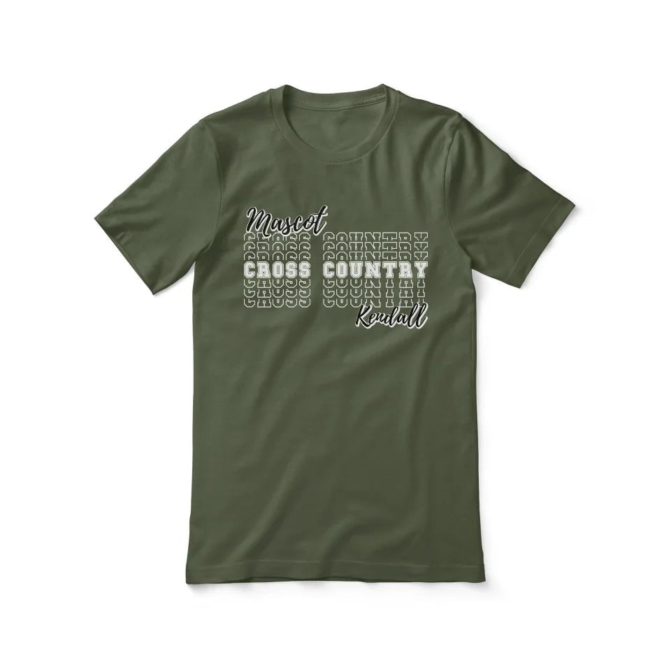 Custom Cross Country Shirt With Mascot and Cross Country Runner Name on a Unisex T-Shirt