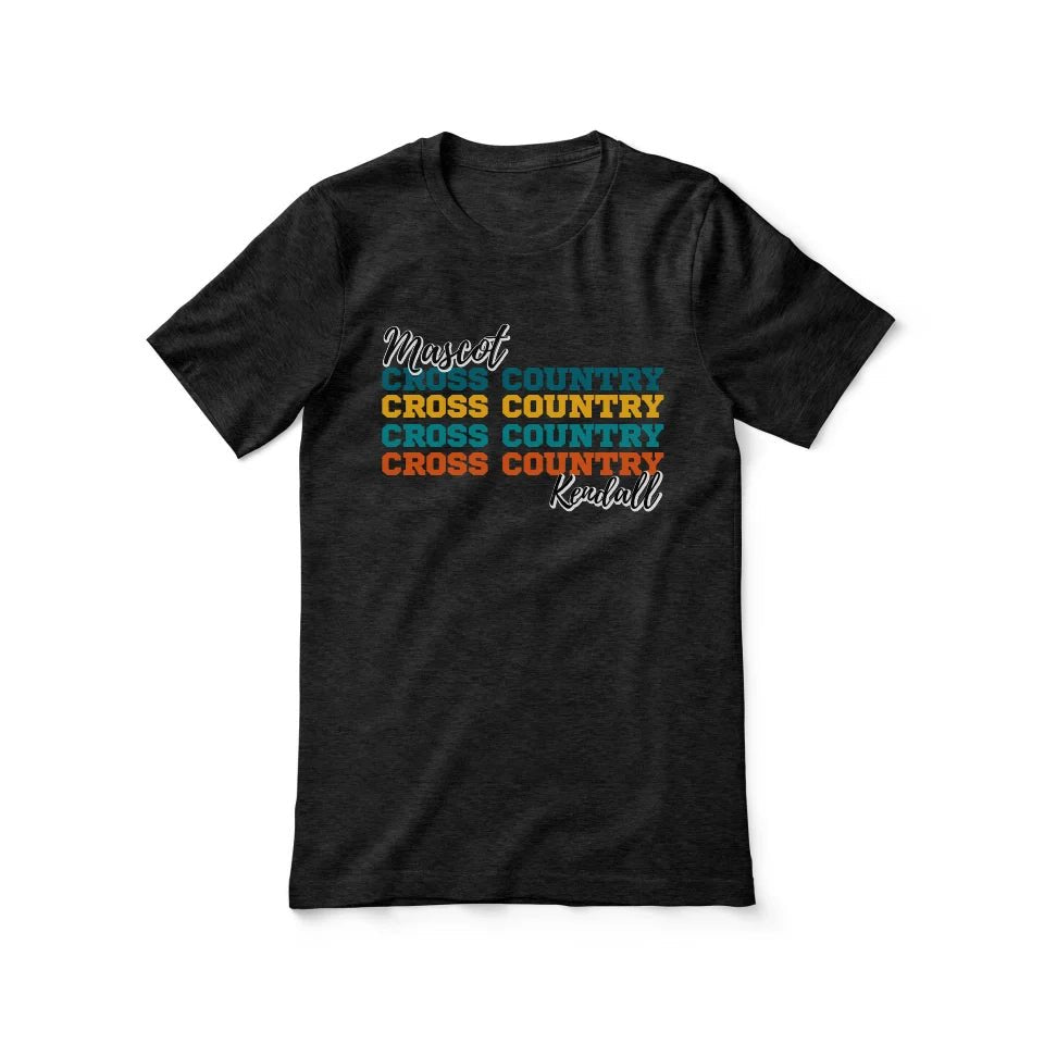 Personalized Cross Country Cross Country Cross Country Shirt With Mascot and Cross Country Runner Name on a Unisex T-Shirt