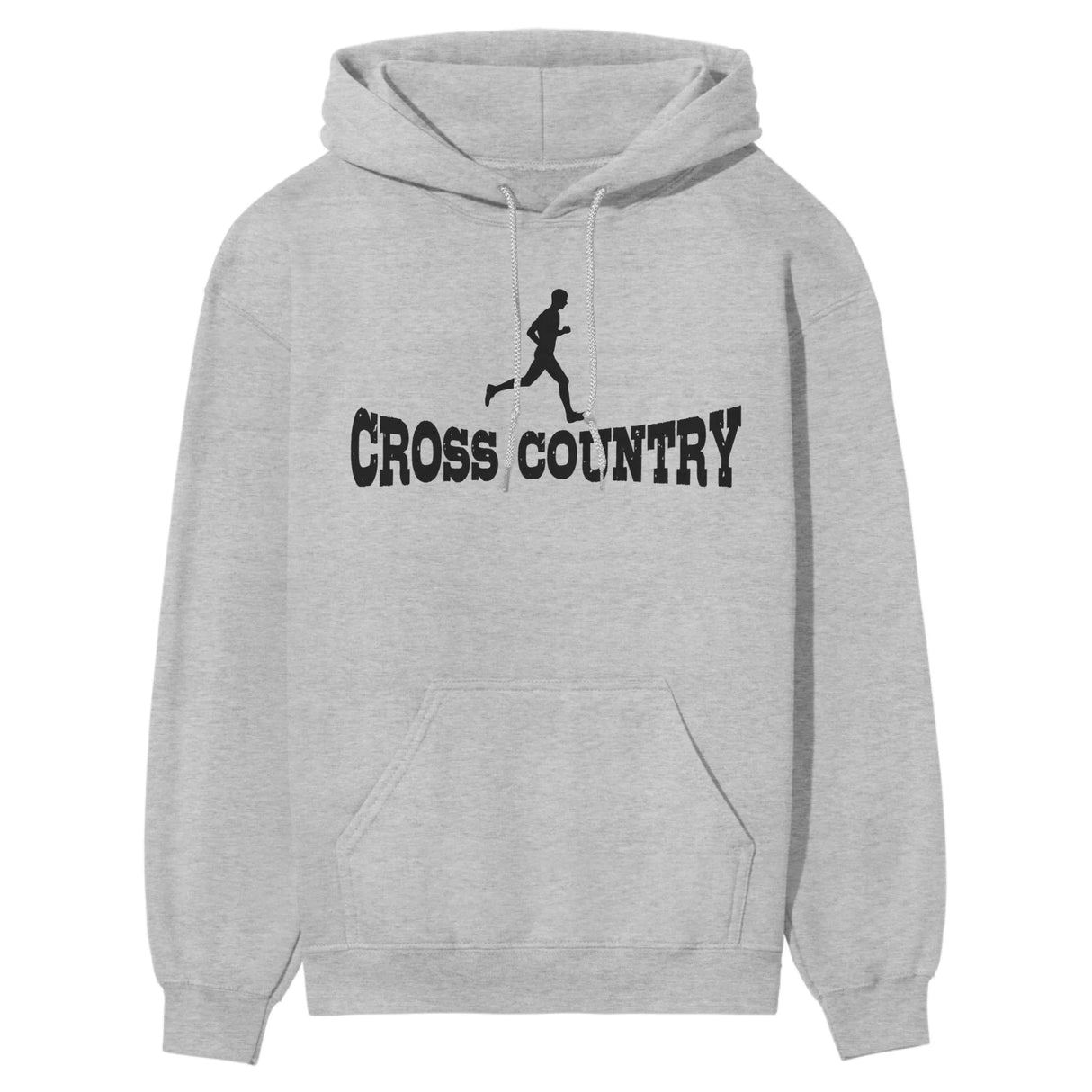 Basic Cross Country with Cross Country Runner Icon on a Hoodie with a Black Graphic