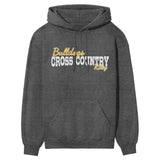 Custom Cross Country Mascot and Cross Country Runner Name on a Hoodie with a White Graphic