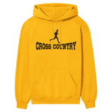 Basic Cross Country with Cross Country Runner Icon on a Hoodie with a Black Graphic