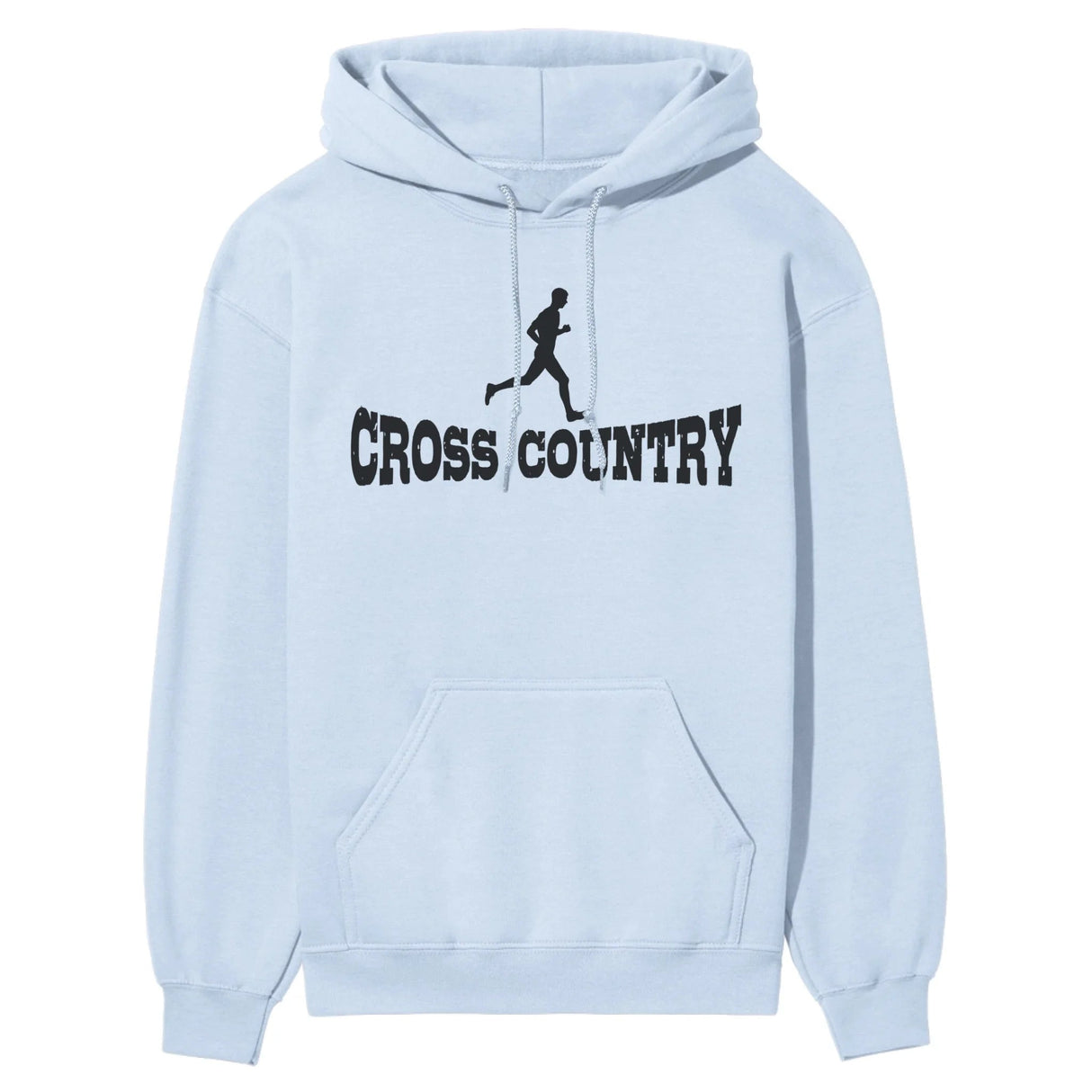 Basic Cross Country with Cross Country Runner Icon on a Hoodie with a Black Graphic