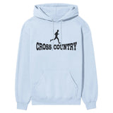 Basic Cross Country with Cross Country Runner Icon on a Hoodie with a Black Graphic