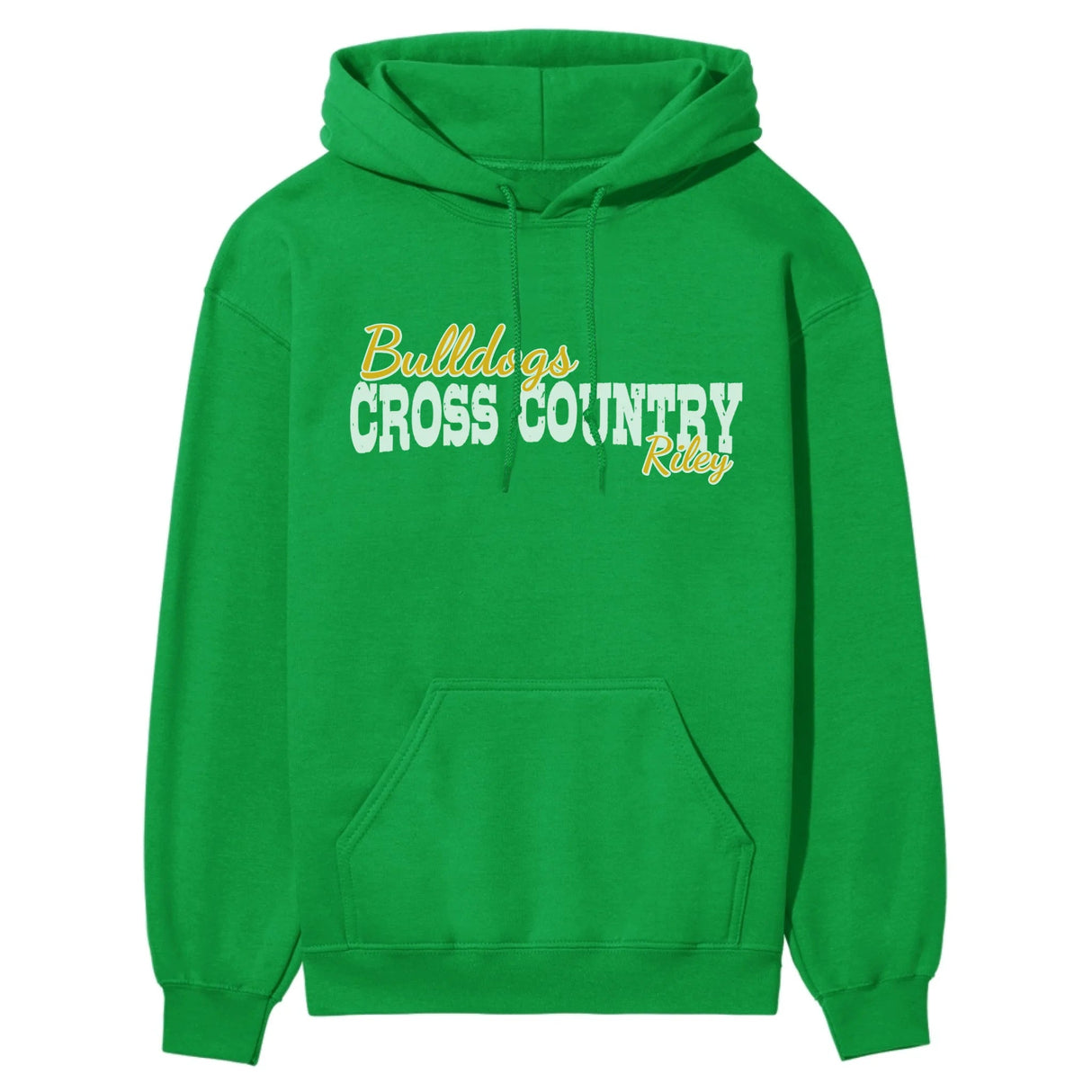 Custom Cross Country Mascot and Cross Country Runner Name on a Hoodie with a White Graphic