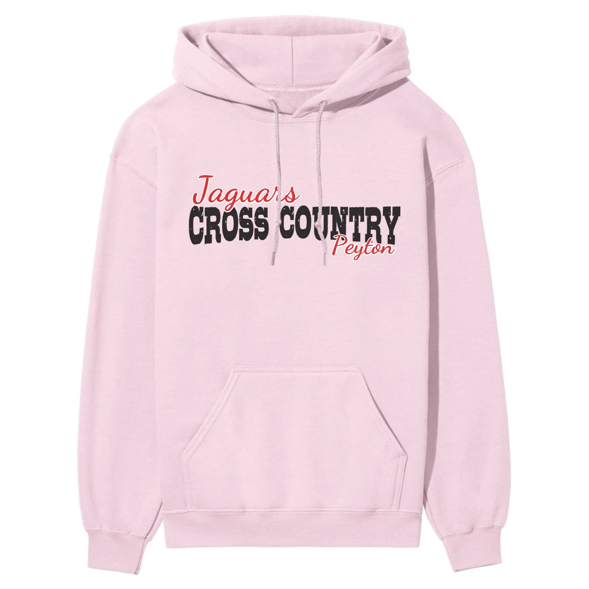 Custom Cross Country Mascot and Cross Country Runner Name on a Hoodie with a Black Graphic