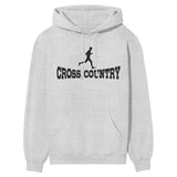 Basic Cross Country with Cross Country Runner Icon on a Hoodie with a Black Graphic