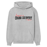 Custom Cross Country Mascot and Cross Country Runner Name on a Hoodie with a Black Graphic