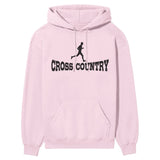 Basic Cross Country with Cross Country Runner Icon on a Hoodie with a Black Graphic