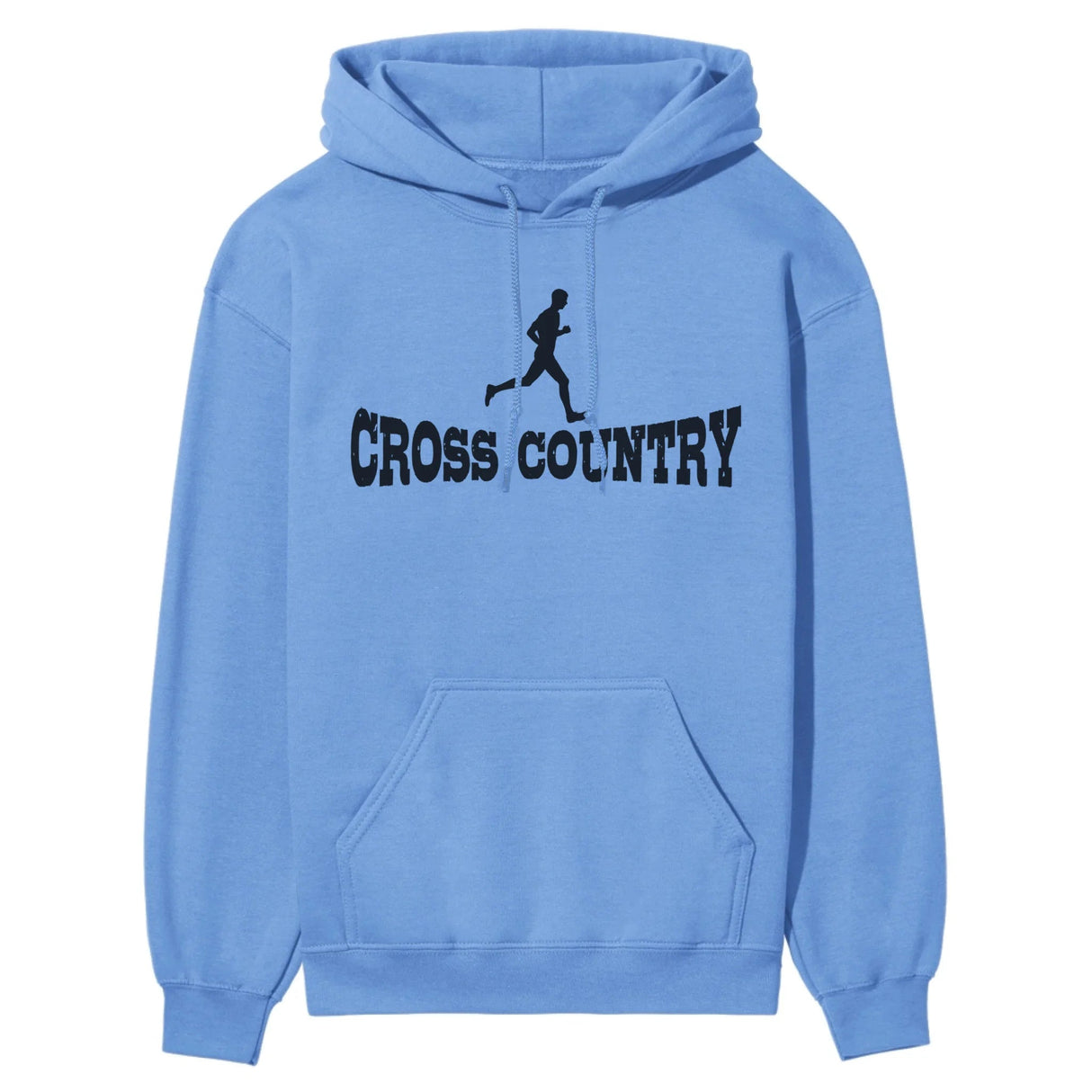 Basic Cross Country with Cross Country Runner Icon on a Hoodie with a Black Graphic