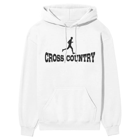 Basic Cross Country with Cross Country Runner Icon on a Hoodie with a Black Graphic