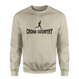 Basic Cross Country with Cross Country Runner Icon on a Sweatshirt with a Black Graphic