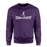 Basic Cross Country with Cross Country Runner Icon on a Sweatshirt with a White Graphic