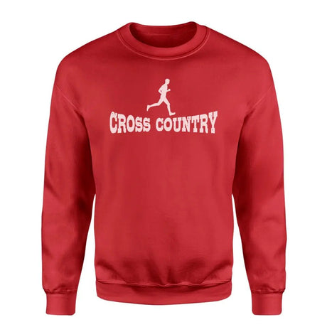 Basic Cross Country with Cross Country Runner Icon on a Sweatshirt with a White Graphic