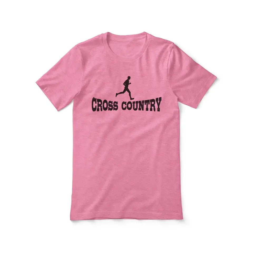 Basic Cross Country with Cross Country Runner Icon on a Unisex T-Shirt with a Black Graphic