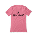 Basic Cross Country with Cross Country Runner Icon on a Unisex T-Shirt with a Black Graphic