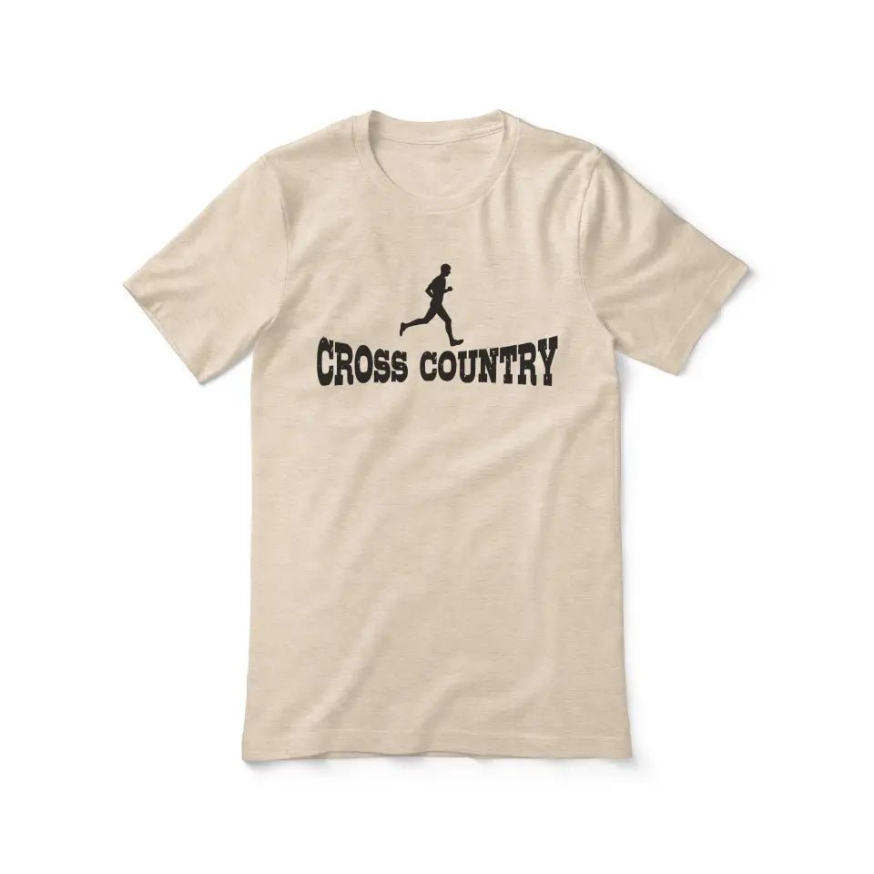 Basic Cross Country with Cross Country Runner Icon on a Unisex T-Shirt with a Black Graphic