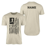 Cross Country Grandpa Vertical Flag With Cross Country Runner Name on a Men's T-Shirt with a Black Graphic