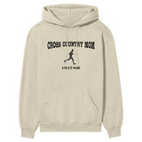 Cross Country Mom with Cross Country Runner Icon and Cross Country Runner Name on a Hoodie with a Black Graphic