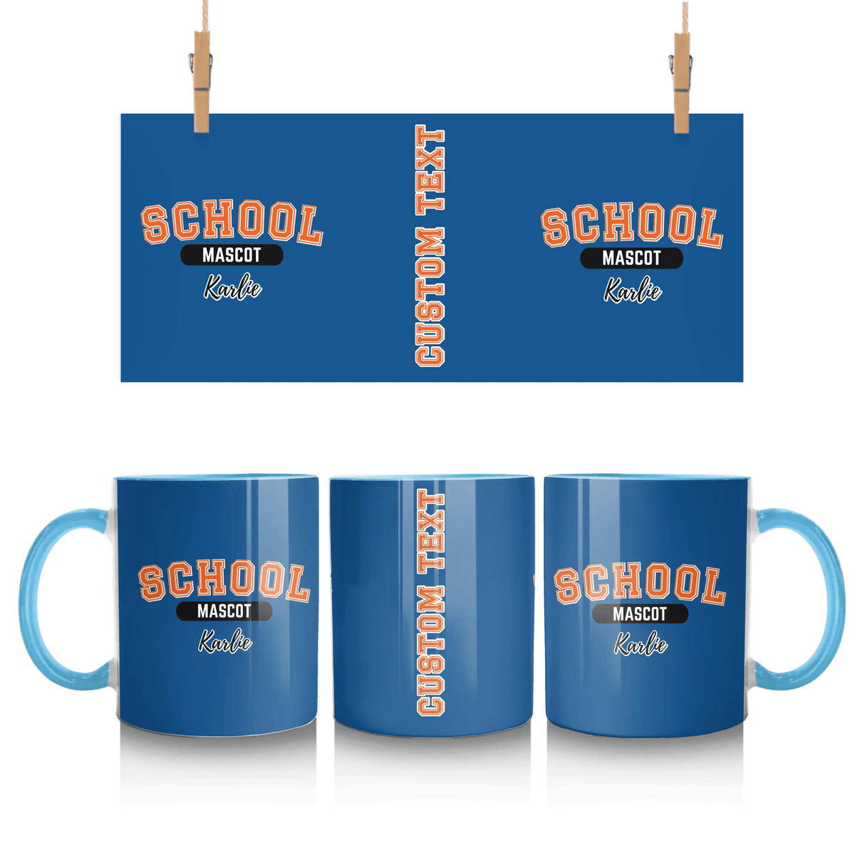 Custom School Spirit Mug With School and Mascot With Classic Design