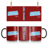 Custom School Spirit Mug With School and Mascot Name With Slanted Block Varsity Design