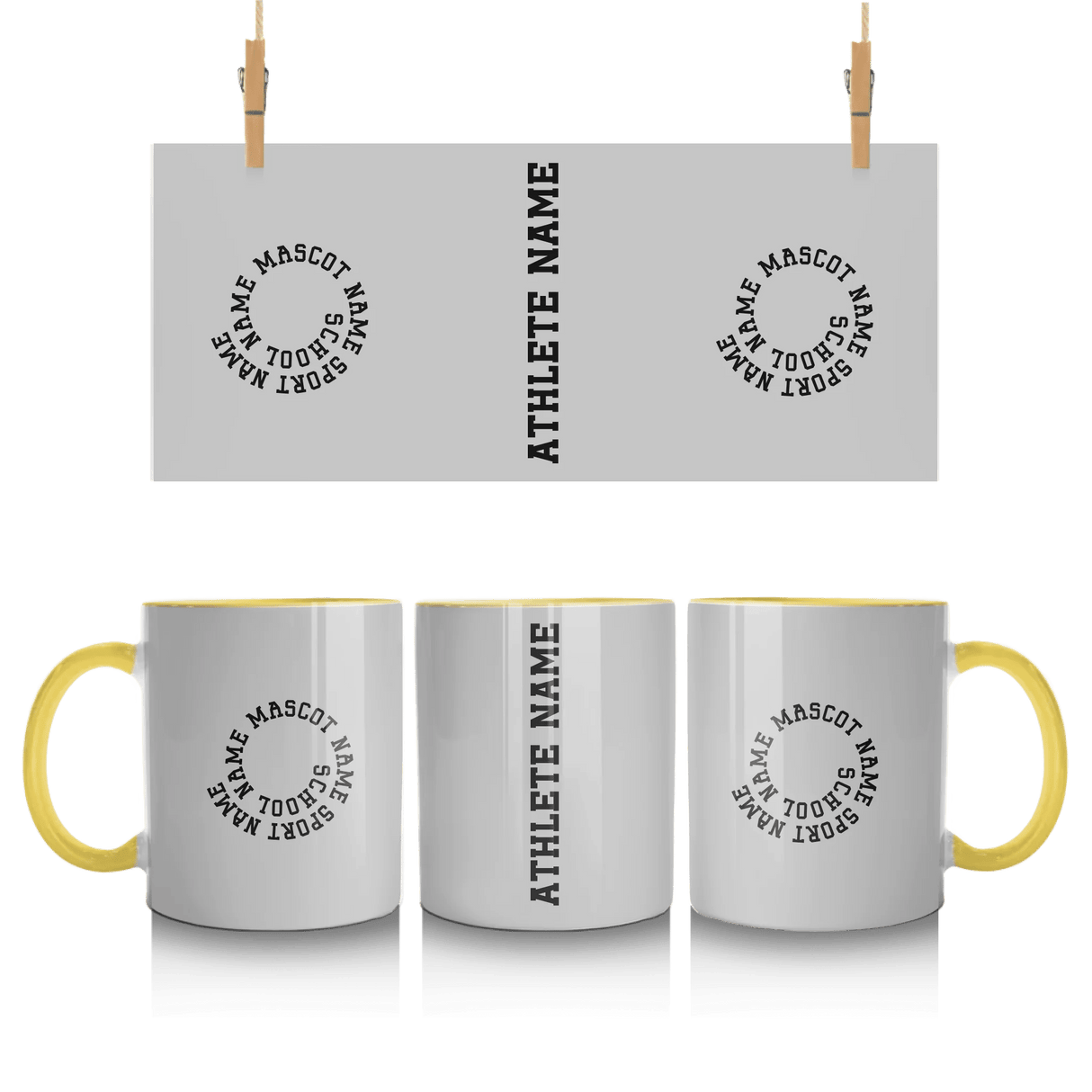 Custom School Spirit Mug With Spiral Text Design