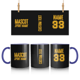 Custom School Spirit Mug With Mascot and Sport With Stencil Design