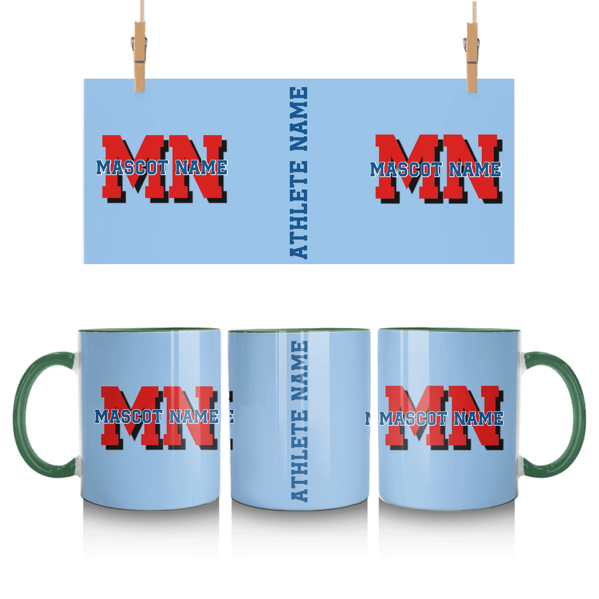 Custom School Mascot Mug With Initials and Mascot Name