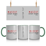 Custom School Spirit Mug With Mascot and Sport With Striped Text Design