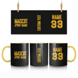 Custom School Spirit Mug With Mascot and Sport With Stencil Design