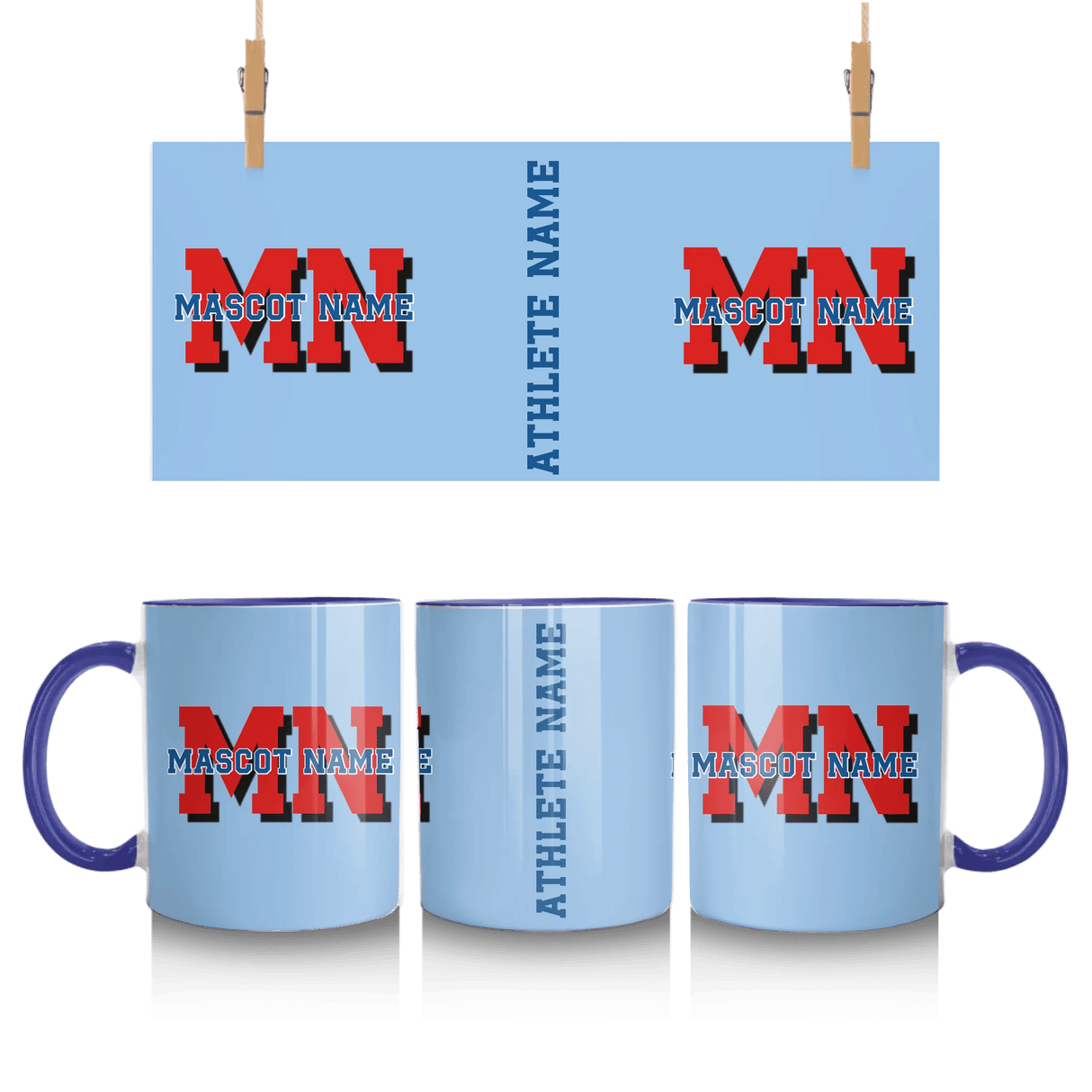Custom School Mascot Mug With Initials and Mascot Name
