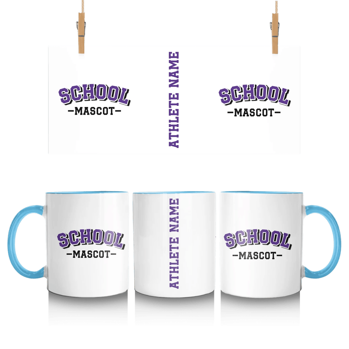 Custom School Spirit Mug With School and Mascot Name With Classic Arch Design