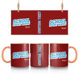 Custom School Spirit Mug With School and Mascot Name With Slanted Block Varsity Design