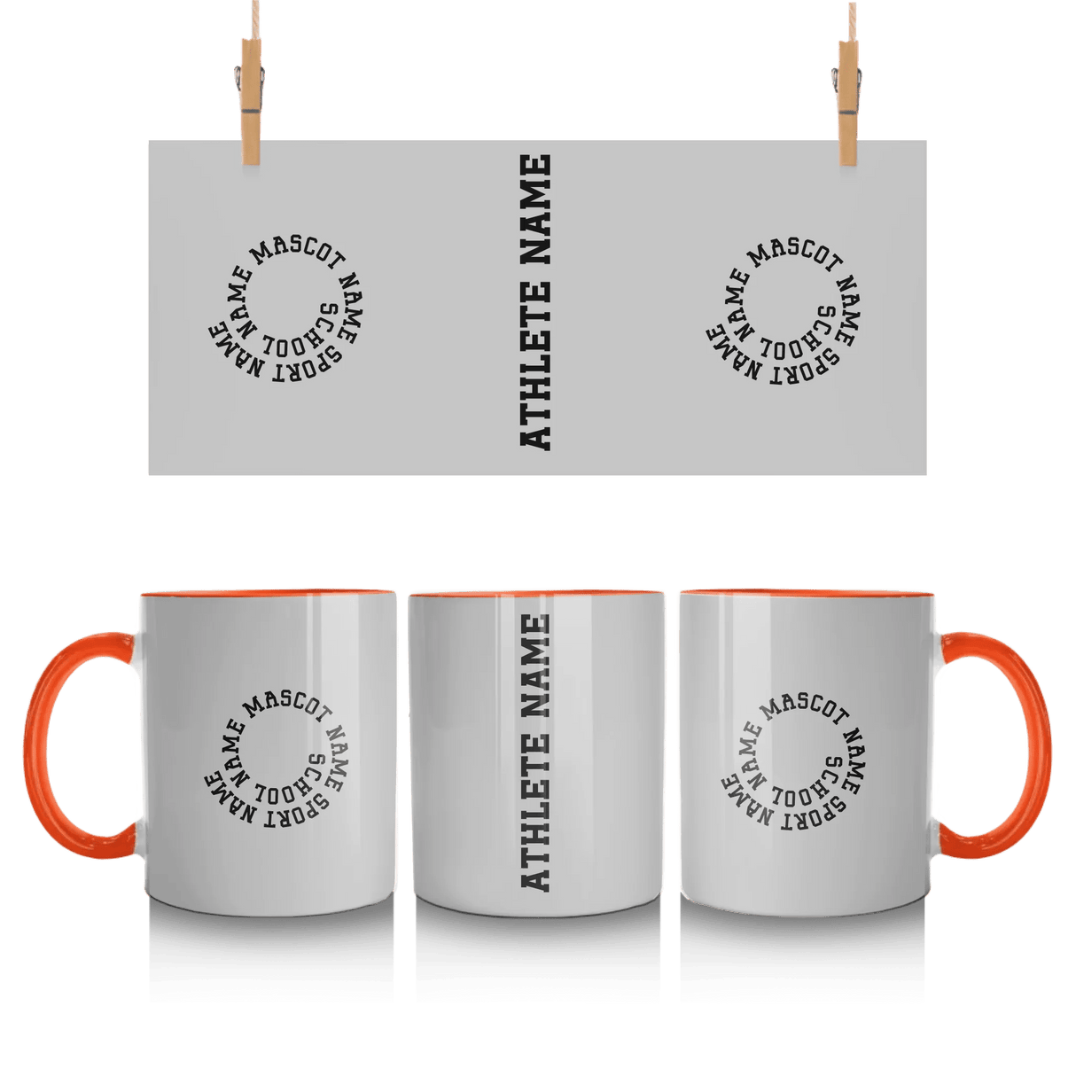 Custom School Spirit Mug With Spiral Text Design
