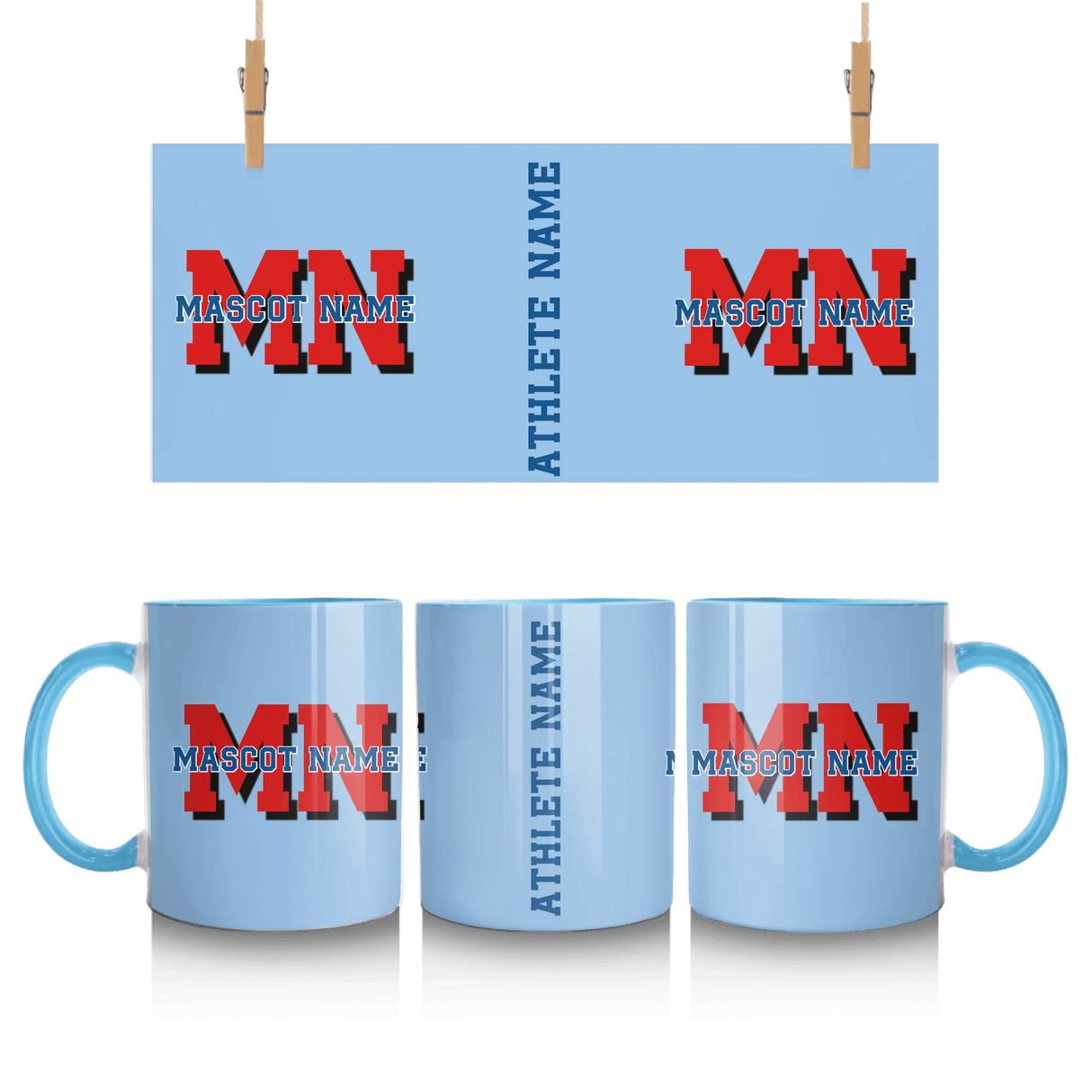 Custom School Mascot Mug With Initials and Mascot Name