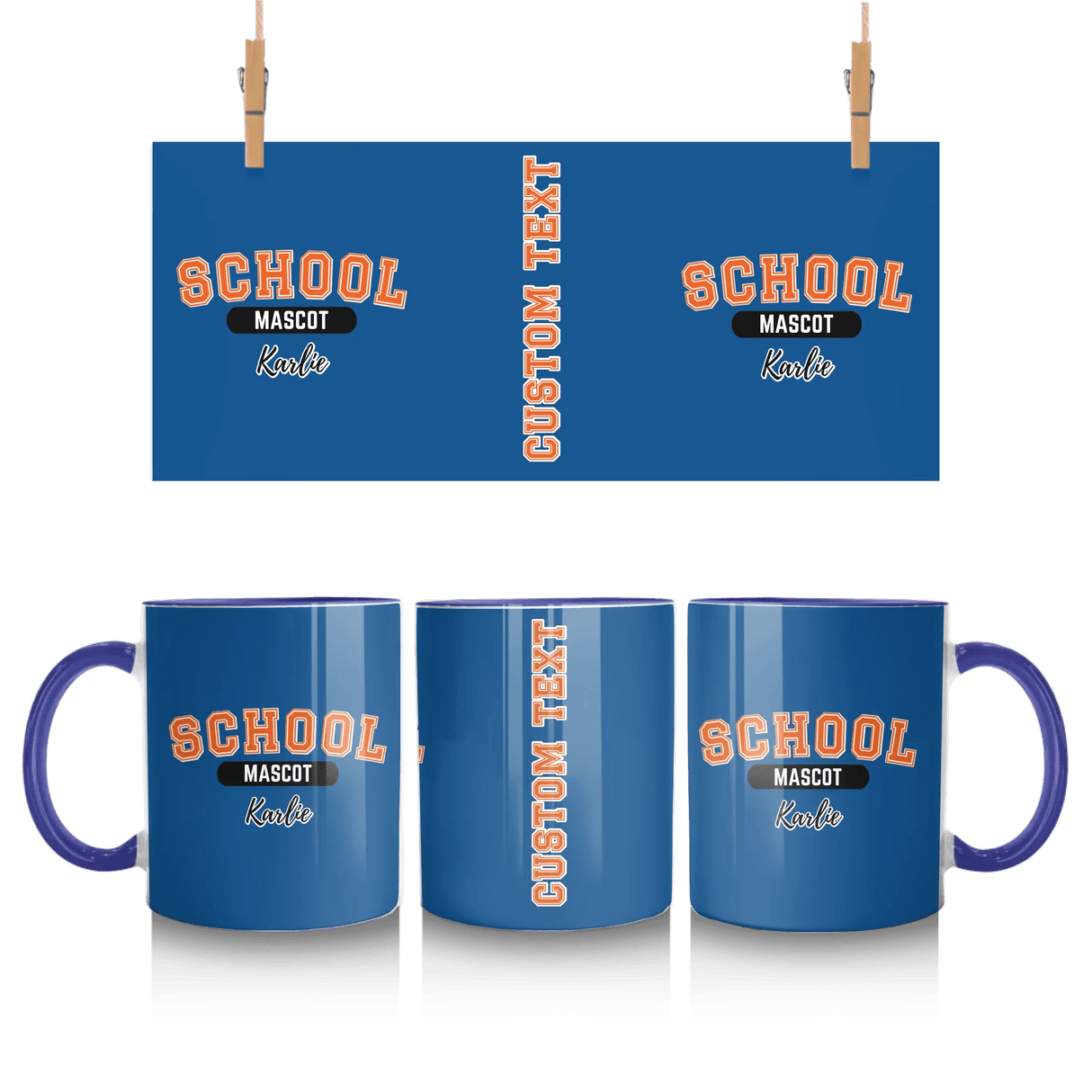 Custom School Spirit Mug With School and Mascot With Classic Design