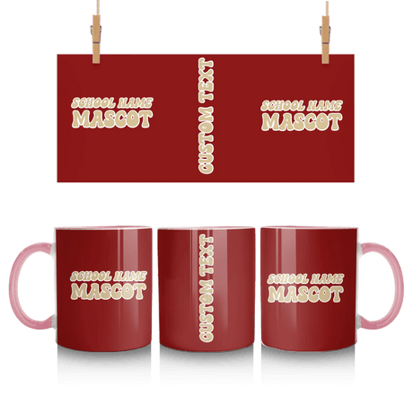 Custom School Spirit Mug With School and Mascot Name With Retro Design