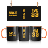 Custom School Spirit Mug With Mascot and Sport With Stencil Design