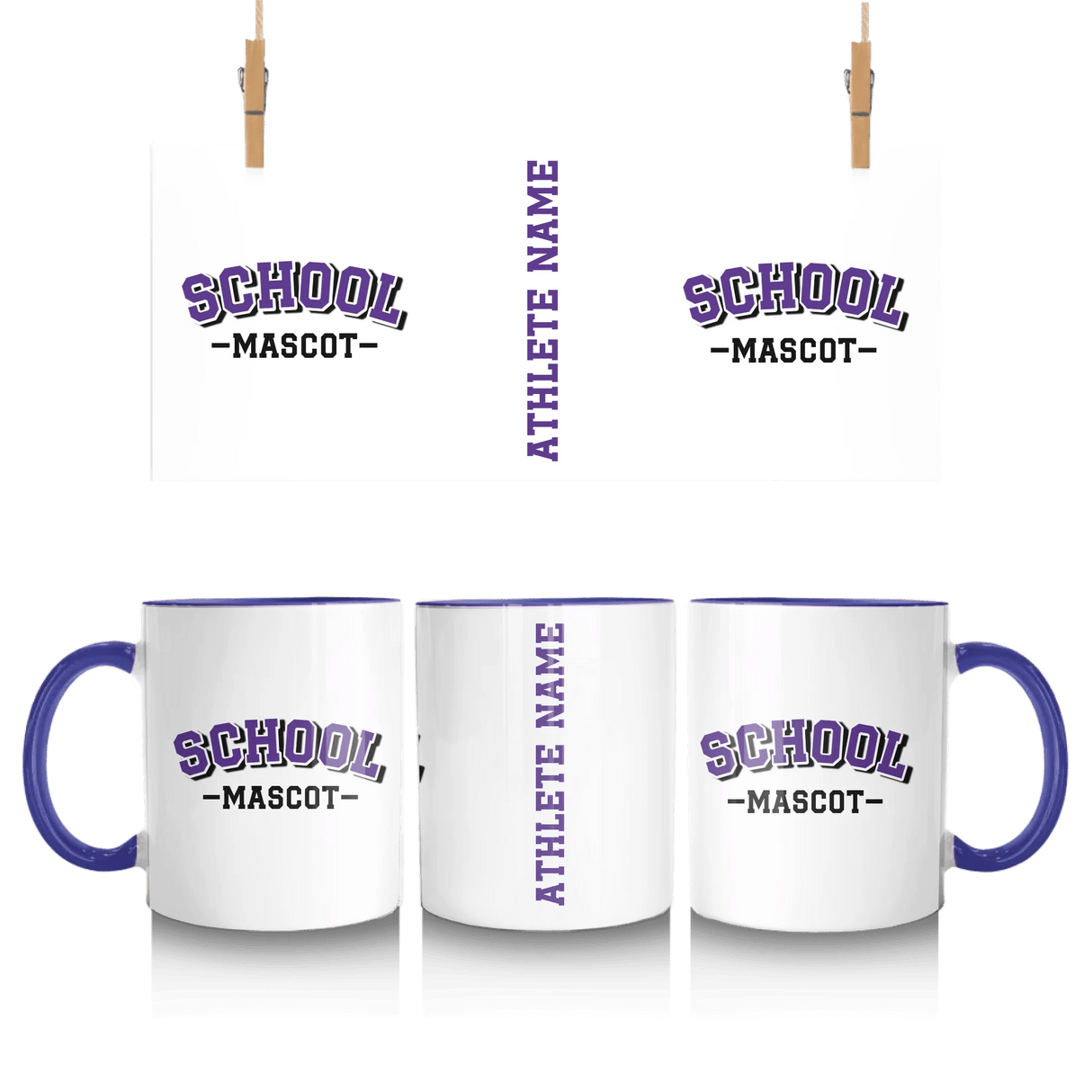 Custom School Spirit Mug With School and Mascot Name With Classic Arch Design