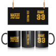 Custom School Spirit Mug With Mascot and Sport With Stencil Design