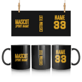 Custom School Spirit Mug With Mascot and Sport With Stencil Design