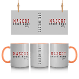 Custom School Spirit Mug With Mascot and Sport With Striped Text Design