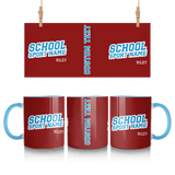 Custom School Spirit Mug With School and Mascot Name With Slanted Block Varsity Design