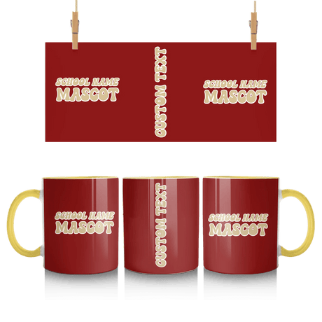 Custom School Spirit Mug With School and Mascot Name With Retro Design